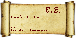 Babó Erika névjegykártya
